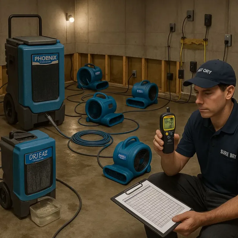 Structural Drying and Dehumidification process in Menard County, IL